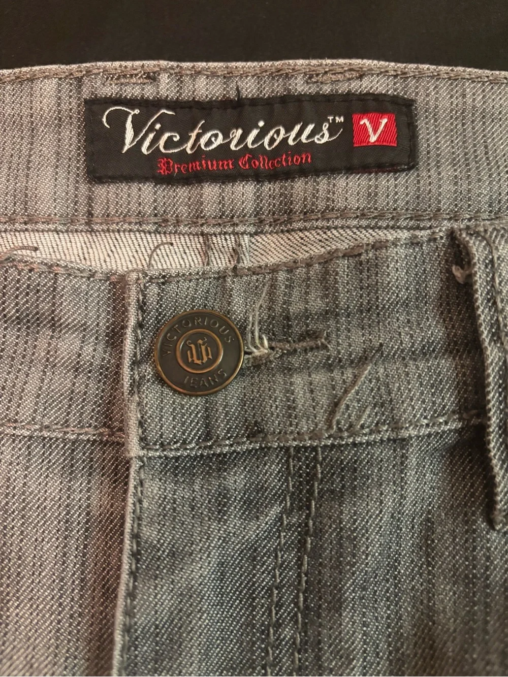 Victorious Men’s Light Gray Slim Stretch Straight Jeans 32x30
